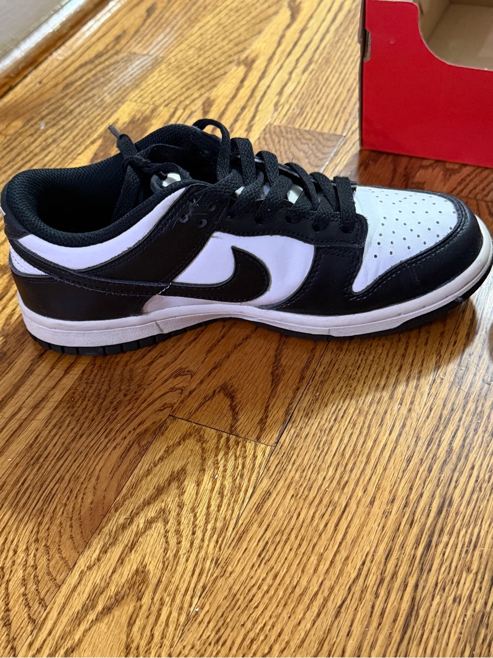 Nike Dunk Low GS "Panda" (White/Black, CW1590 100, Size 4.5Y